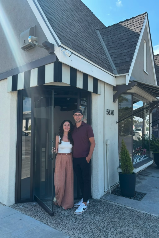 Kyle and Dr. Danielle Roach outside their clinic